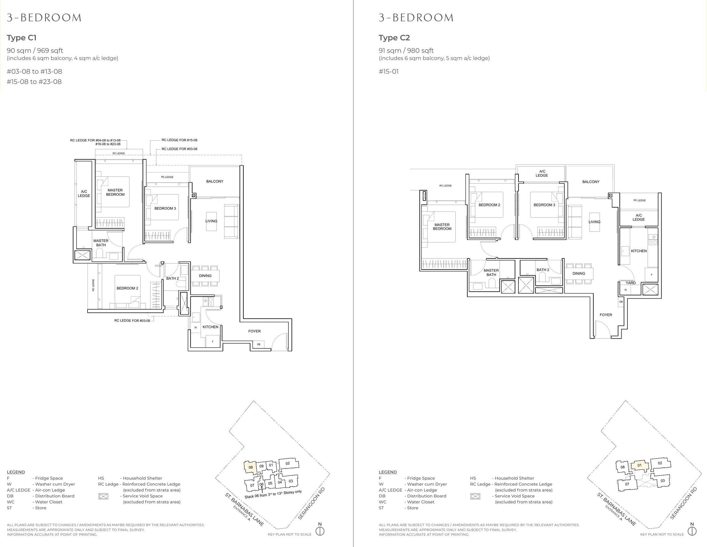 The Arcady at Boon Keng 2 Bedroom + Study 2 Bedroom + Study representative layout floor plan