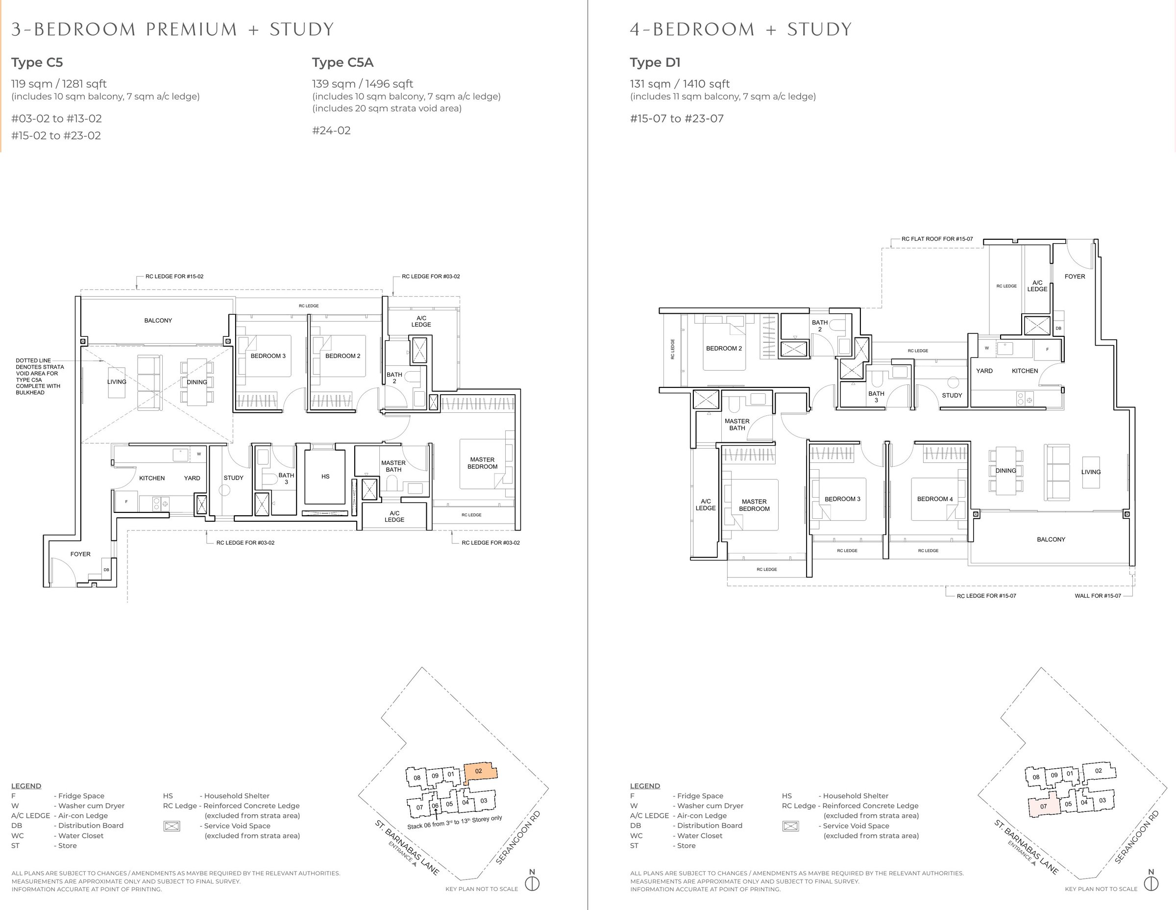 The Arcady at Boon Keng 3 Bedroom Premium 3 Bedroom Premium representative layout floor plan